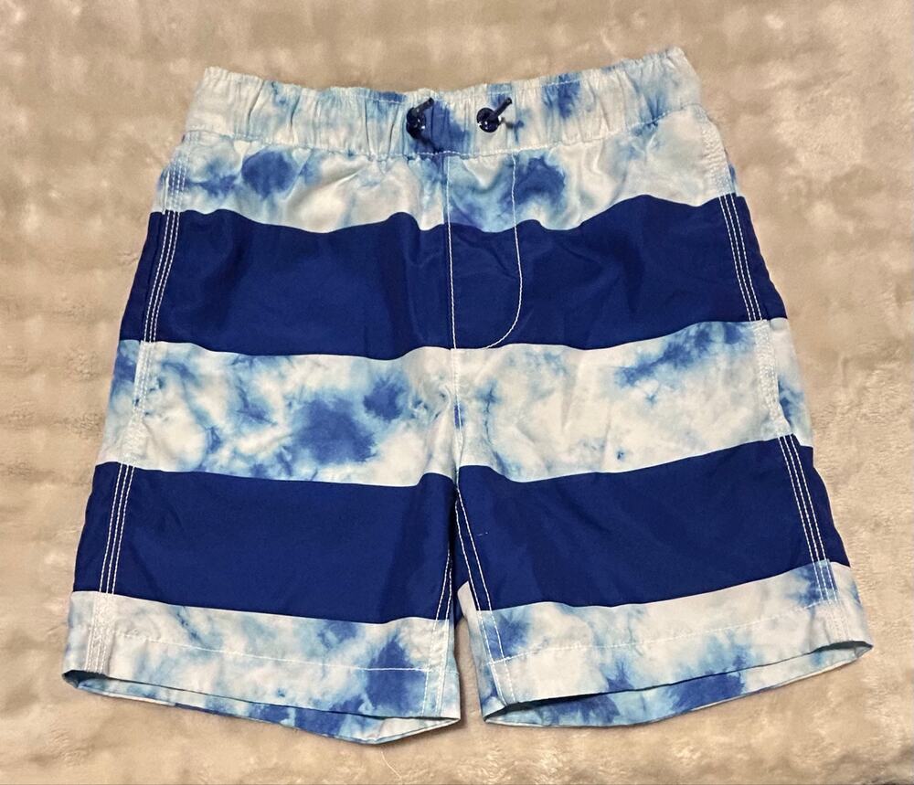Gap Kids blue and white tie-dye swim trunks, size M (8) #swimwear